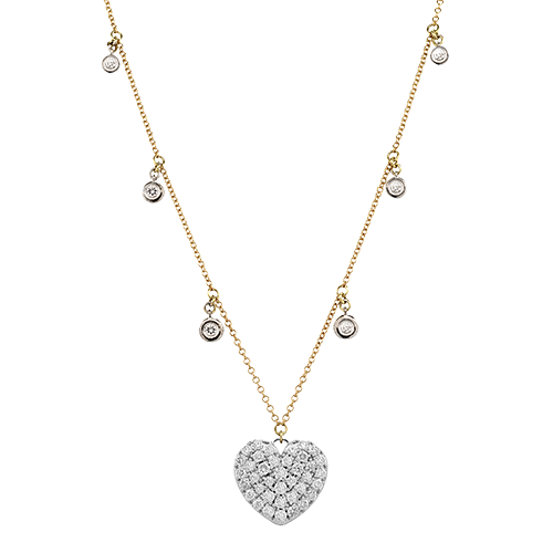 ZP1320 Heart Pendant in 14k Gold with Diamonds