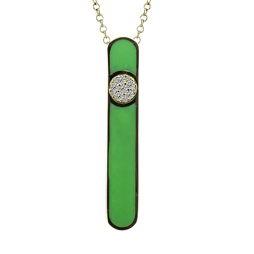 ZP1333 Color Pendant in 14k Gold with Diamonds