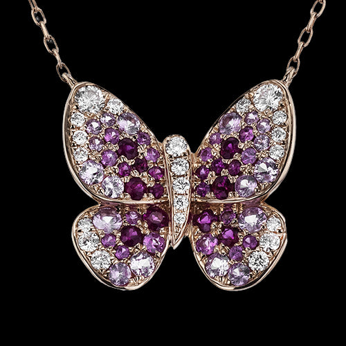 ZP1343 Color Pendant in 14k Gold with Diamonds