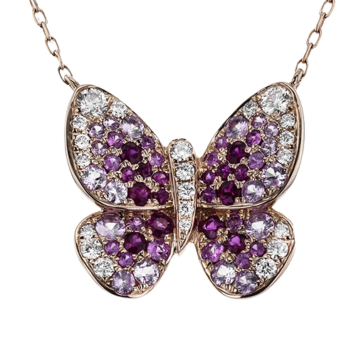 ZP1343 Color Pendant in 14k Gold with Diamonds