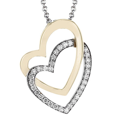 ZP1350 Heart Pendant in 14k Gold with Diamonds