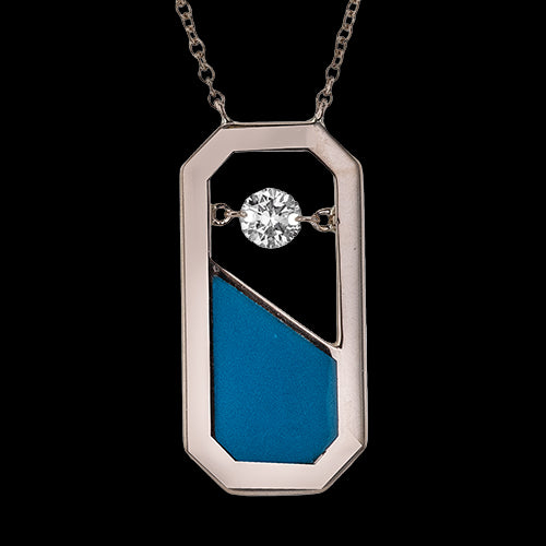 ZP1356 Color Pendant in 14k Gold with Diamonds