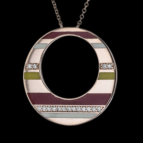 ZP1359 Color Pendant in 14k Gold with Diamonds