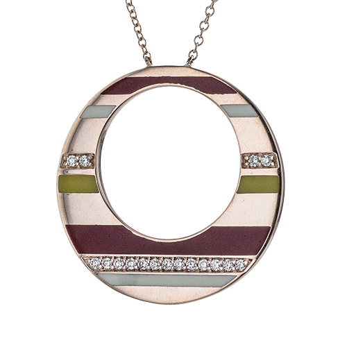 ZP1359 Color Pendant in 14k Gold with Diamonds