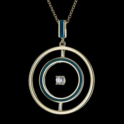 ZP1365 Color Pendant in 14k Gold with Diamonds