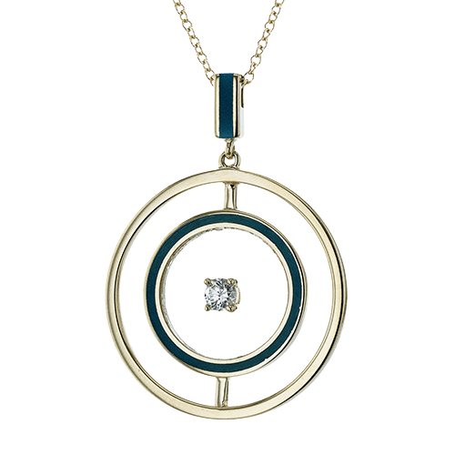 ZP1365 Color Pendant in 14k Gold with Diamonds