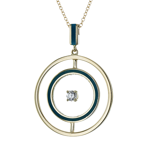 ZP1365 Color Pendant in 14k Gold with Diamonds