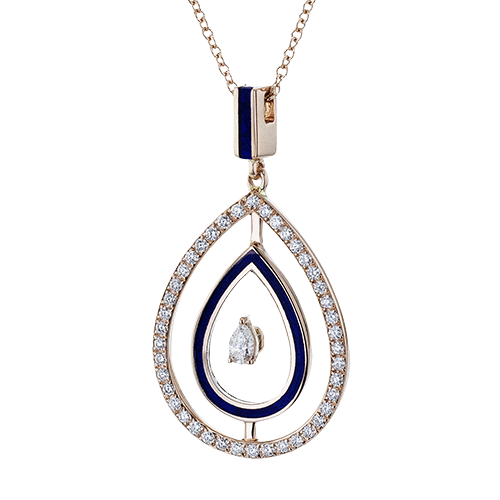 ZP1366 Color Pendant in 14k Gold with Diamonds