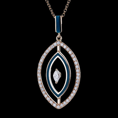ZP1367 Color Pendant in 14k Gold with Diamonds