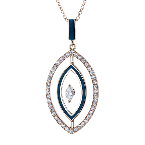 ZP1367 Color Pendant in 14k Gold with Diamonds