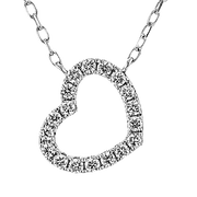 ZP1369 Heart Pendant in 14k Gold with Diamonds