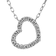 ZP1369 Heart Pendant in 14k Gold with Diamonds