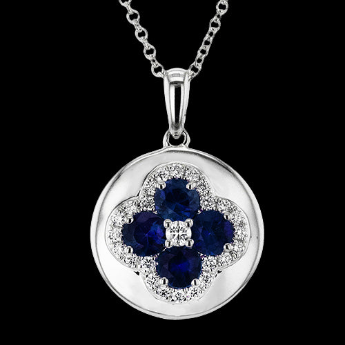 ZP1370 Color Pendant in 14k Gold with Diamonds