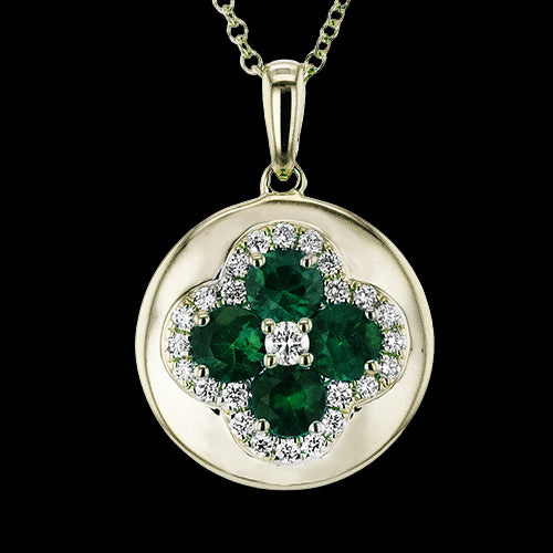 ZP1370-Y Color Pendant in 14k Gold with Diamonds
