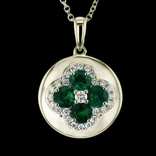ZP1370-Y Color Pendant in 14k Gold with Diamonds