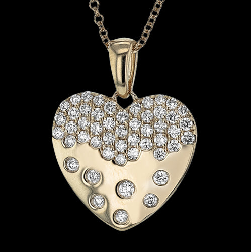 ZP1371 Heart Pendant in 14k Gold with Diamonds