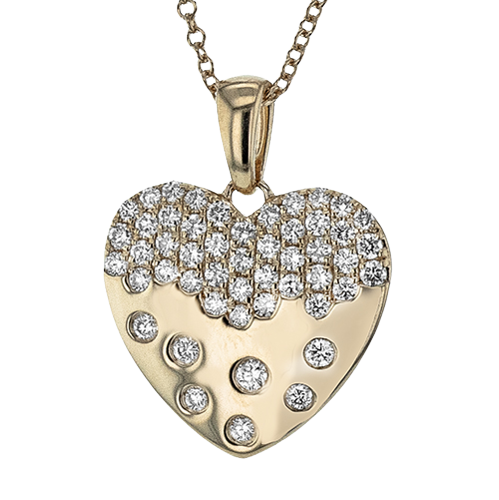 ZP1371 Heart Pendant in 14k Gold with Diamonds