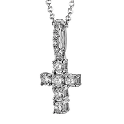ZP1380 Cross Pendant in 14k Gold with Diamonds