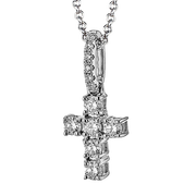 ZP1380 Cross Pendant in 14k Gold with Diamonds