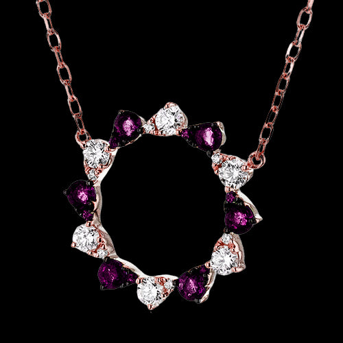 ZP1381-R Color Pendant in 14k Gold with Diamonds