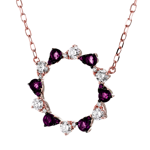 ZP1381-R Color Pendant in 14k Gold with Diamonds