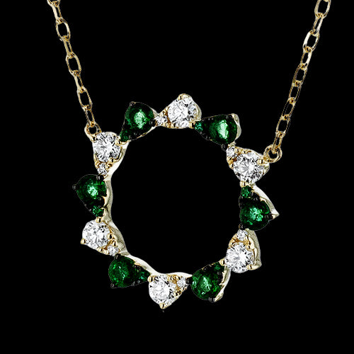 ZP1381-Y Color Pendant in 14k Gold with Diamonds