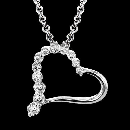 ZP1389 Heart Pendant in 14k Gold with Diamonds