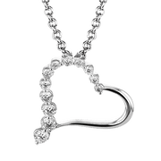 ZP1389 Heart Pendant in 14k Gold with Diamonds