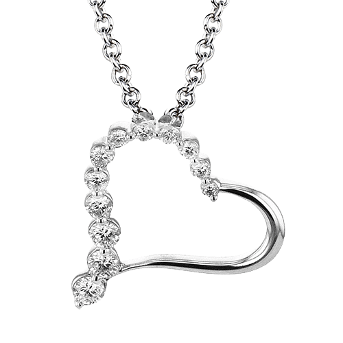 ZP1389 Heart Pendant in 14k Gold with Diamonds