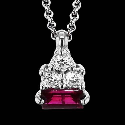 ZP1392 Color Pendant in 14k Gold with Diamonds