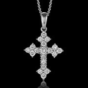 ZP149 Cross Pendant in 14k Gold with Diamonds