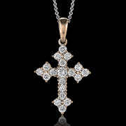 ZP149 Cross Pendant in 14k Gold with Diamonds