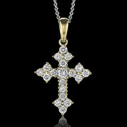 ZP149 Cross Pendant in 14k Gold with Diamonds
