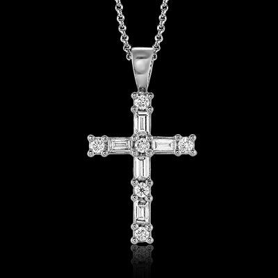 ZP150 Cross Pendant in 14k Gold with Diamonds