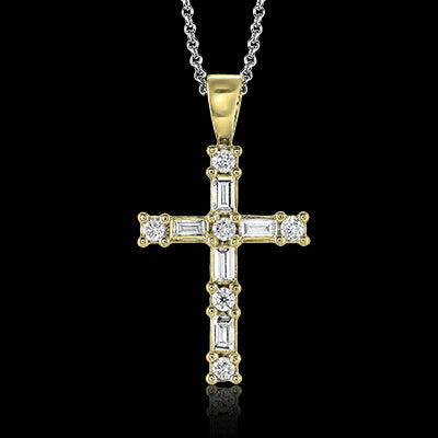 ZP150 Cross Pendant in 14k Gold with Diamonds