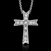 ZP151 Cross Pendant in 14k Gold with Diamonds