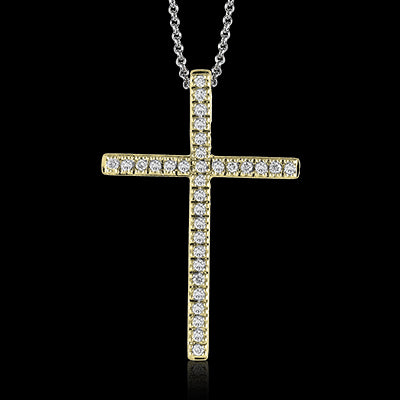 ZP194 Cross Pendant in 14k Gold with Diamonds