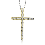 ZP194 Cross Pendant in 14k Gold with Diamonds