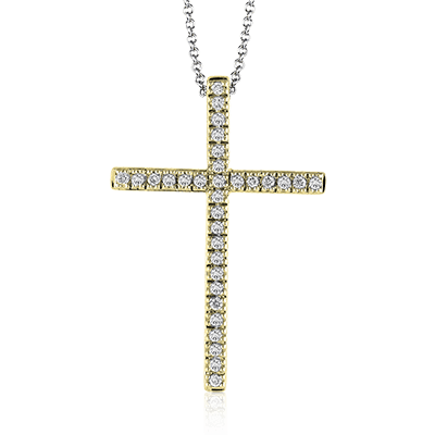 ZP194 Cross Pendant in 14k Gold with Diamonds