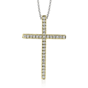 ZP194 Cross Pendant in 14k Gold with Diamonds