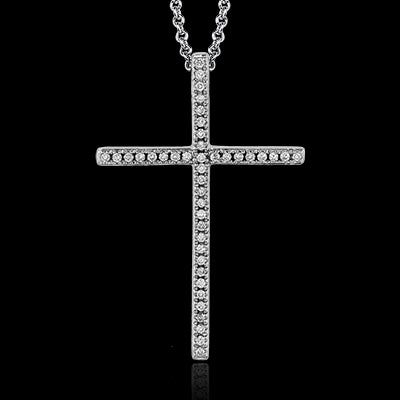 ZP195 Cross Pendant in 14k Gold with Diamonds
