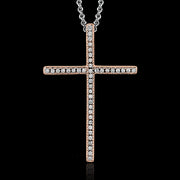 ZP195 Cross Pendant in 14k Gold with Diamonds