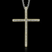 ZP195 Cross Pendant in 14k Gold with Diamonds
