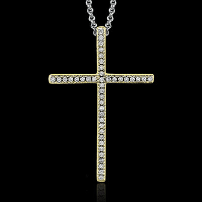 ZP195 Cross Pendant in 14k Gold with Diamonds