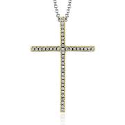 ZP195 Cross Pendant in 14k Gold with Diamonds