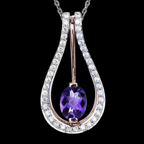 ZP242 Color Pendant in 14k Gold with Diamonds