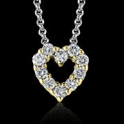 ZP262 Heart Pendant in 14k Gold with Diamonds