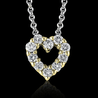ZP262 Heart Pendant in 14k Gold with Diamonds