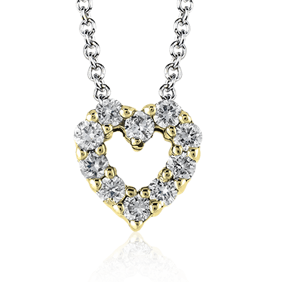 ZP262 Heart Pendant in 14k Gold with Diamonds