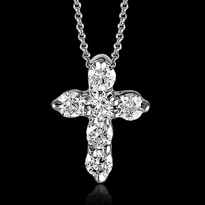 ZP263 Cross Pendant in 14k Gold with Diamonds